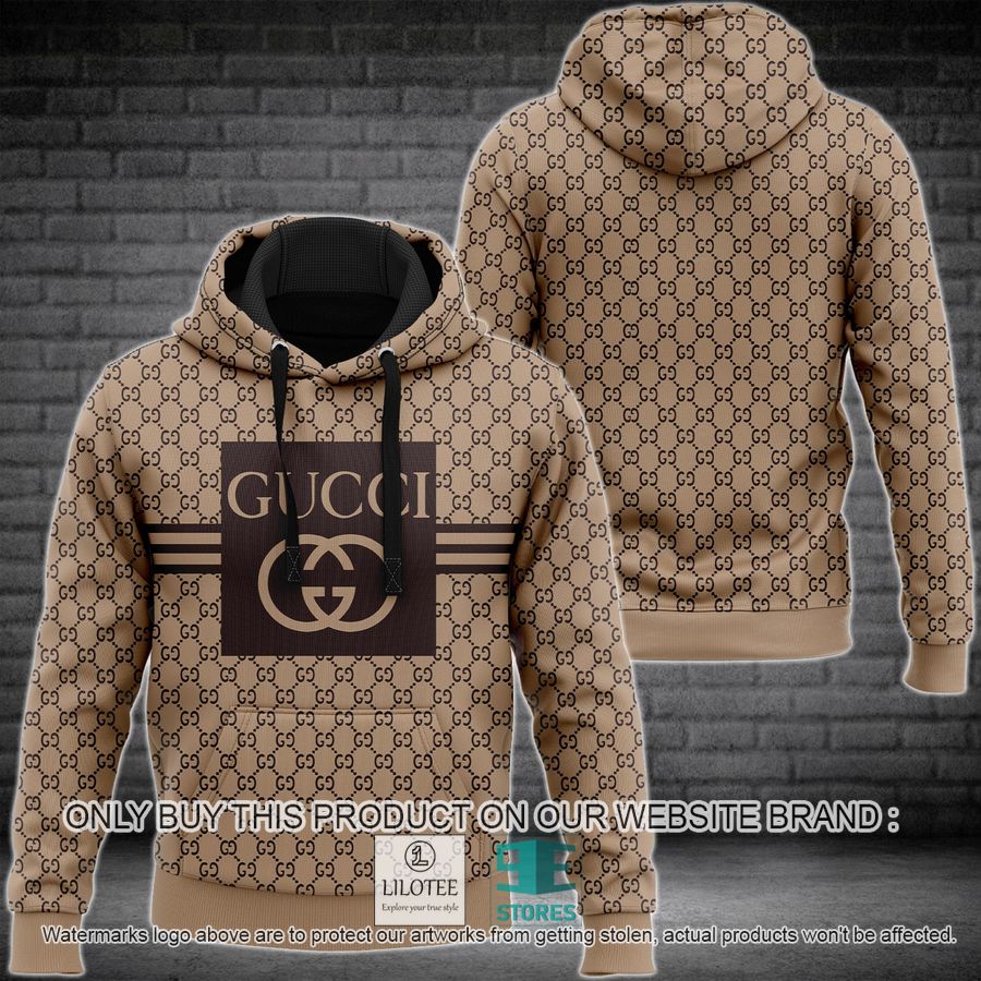 Gucci brand logo brown 3D Hoodie - LIMITED EDITION 8