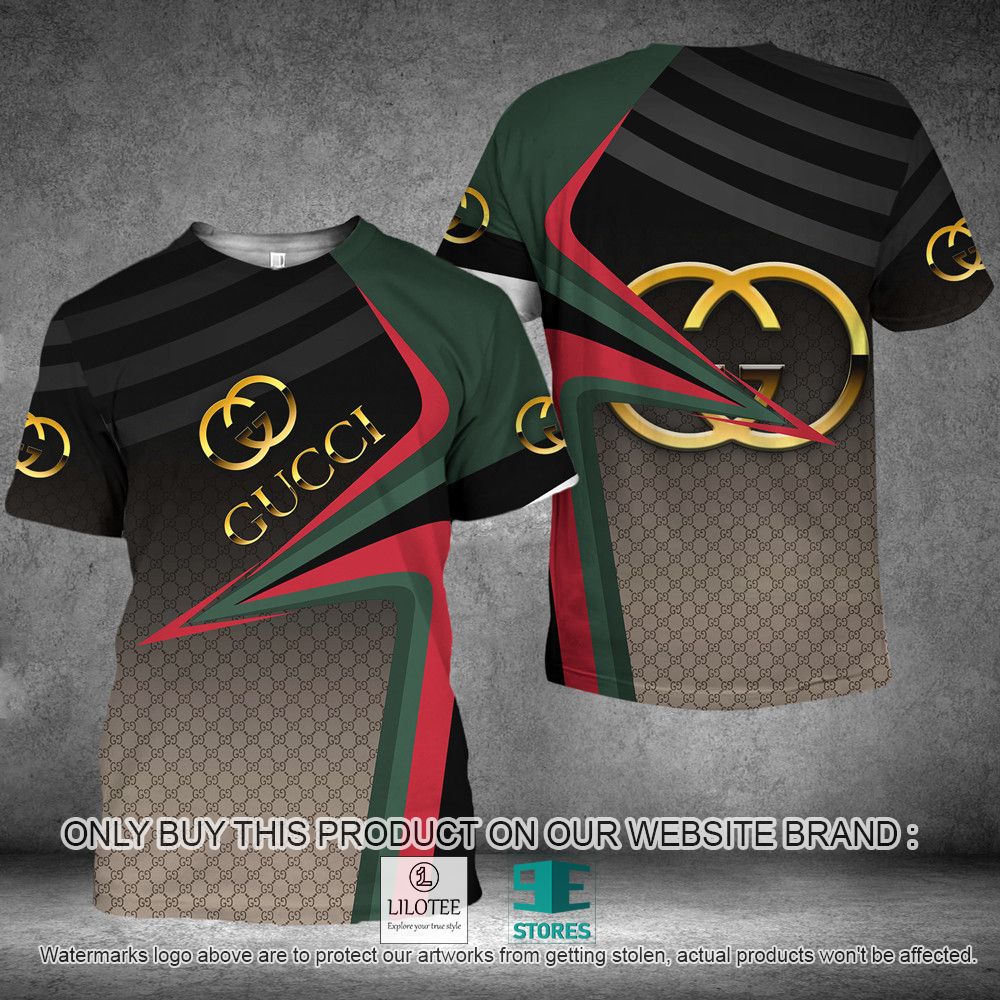 Gucci Brown Gren Red 3D Shirt - LIMITED EDITION 11