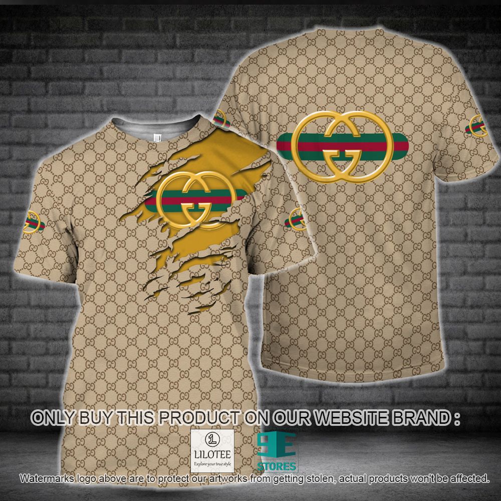 Gucci Brown Yellow 3D Shirt - LIMITED EDITION 11