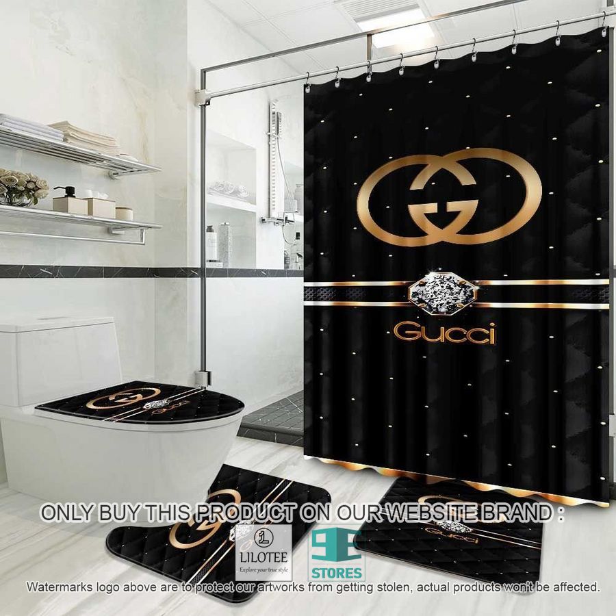 Gucci Diamond black Shower Curtain Sets - LIMITED EDITION 9