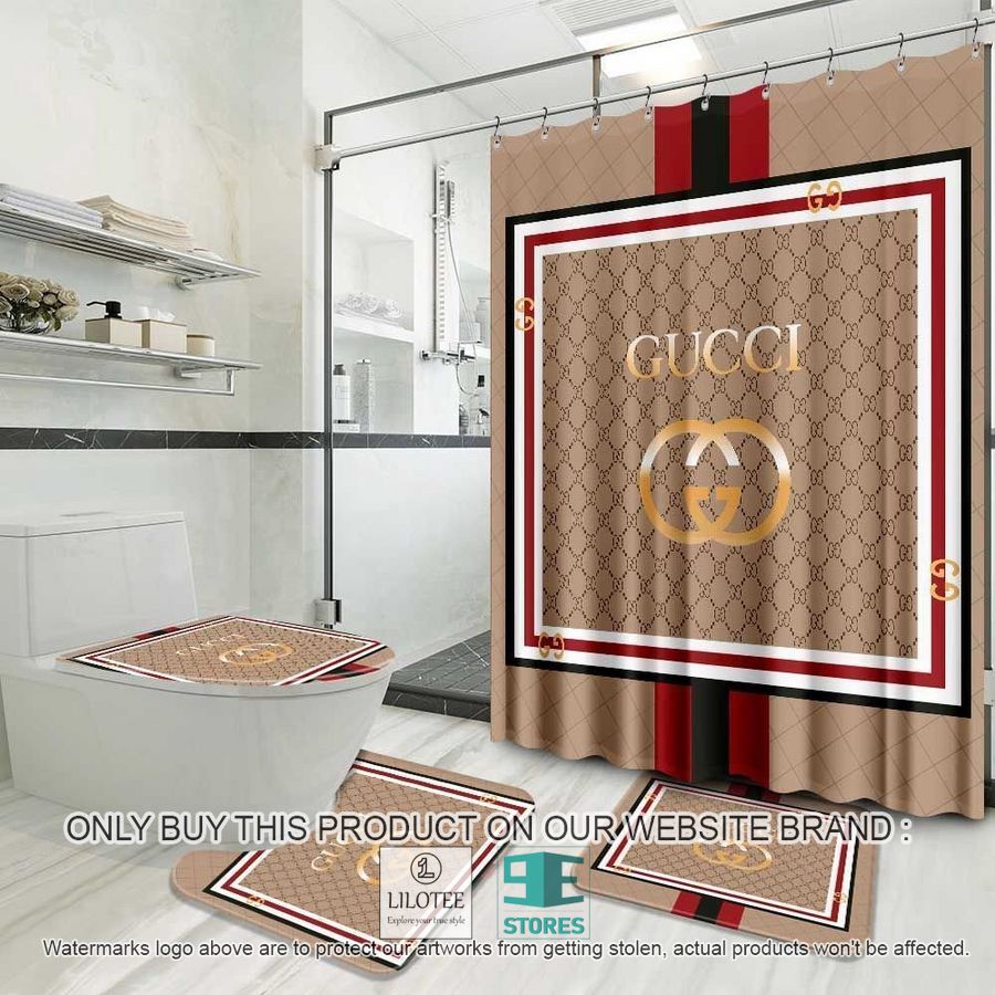 Gucci GC logo brown Shower Curtain Sets - LIMITED EDITION 9