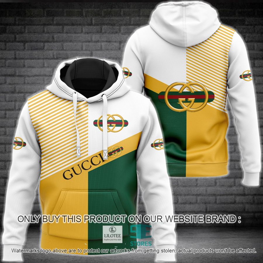 Gucci Gold Green 3D All Over Print Hoodie 8