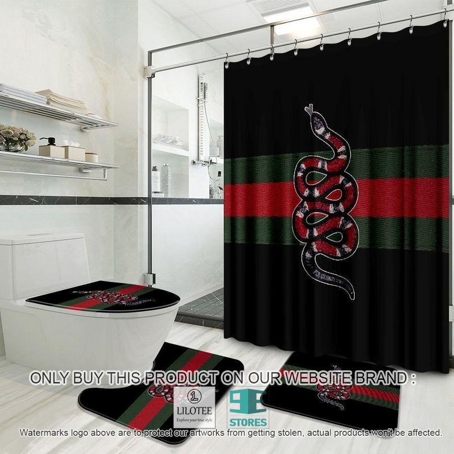 Gucci Kingsnake black Shower Curtain Sets - LIMITED EDITION 9