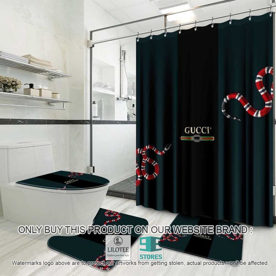 Gucci Kingsnake dark green Shower Curtain Sets - LIMITED EDITION 8