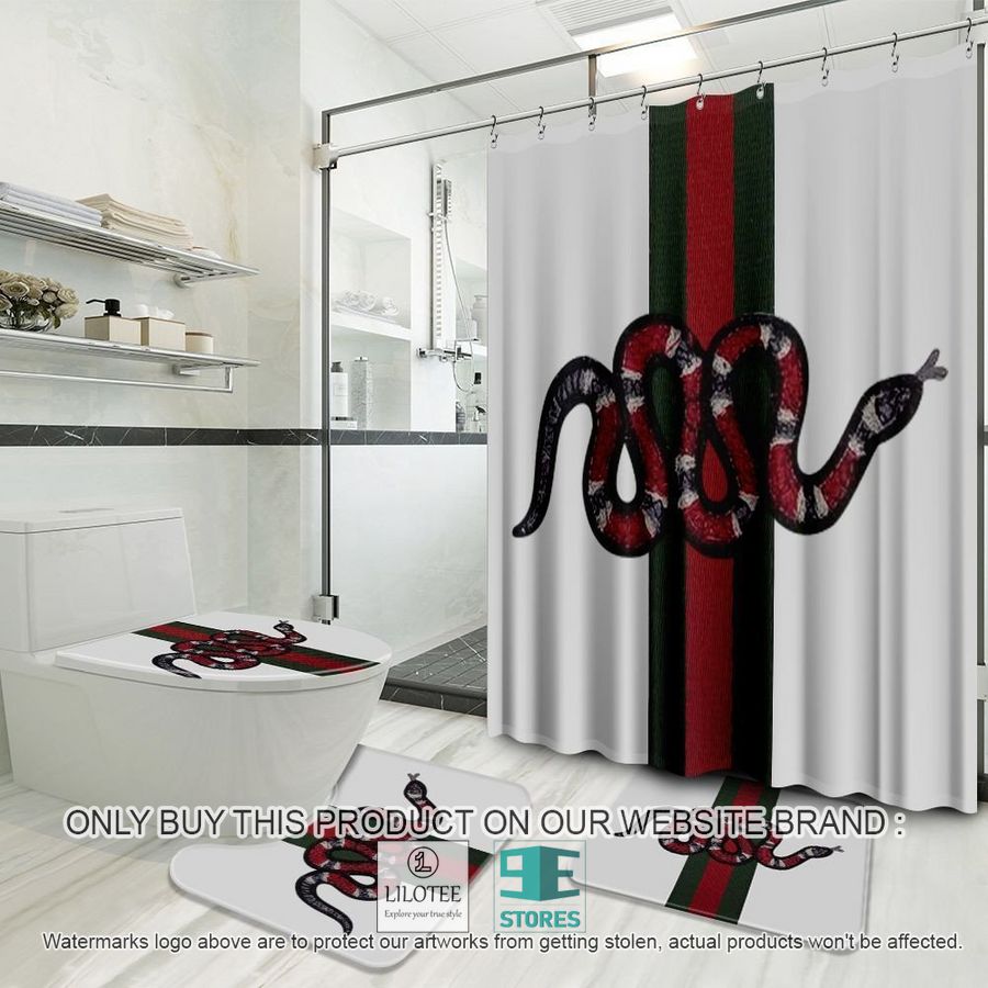 Gucci Kingsnake white Shower Curtain Sets - LIMITED EDITION 9