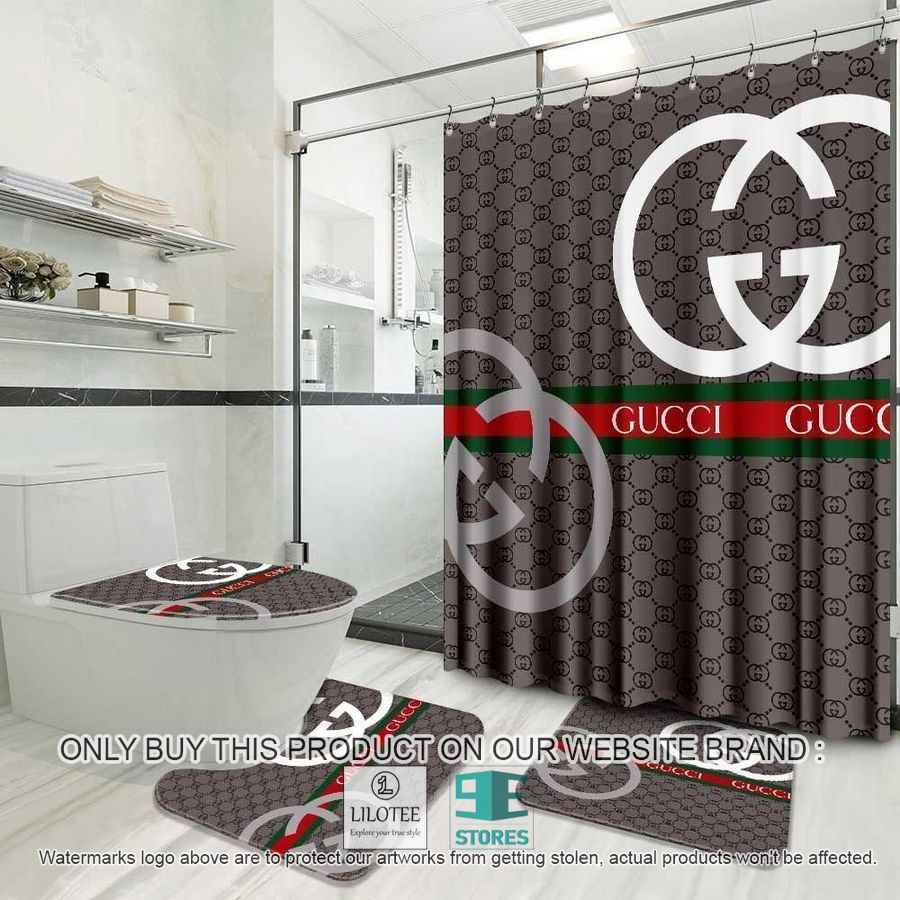 Gucci logo grey Shower Curtain Sets - LIMITED EDITION 9