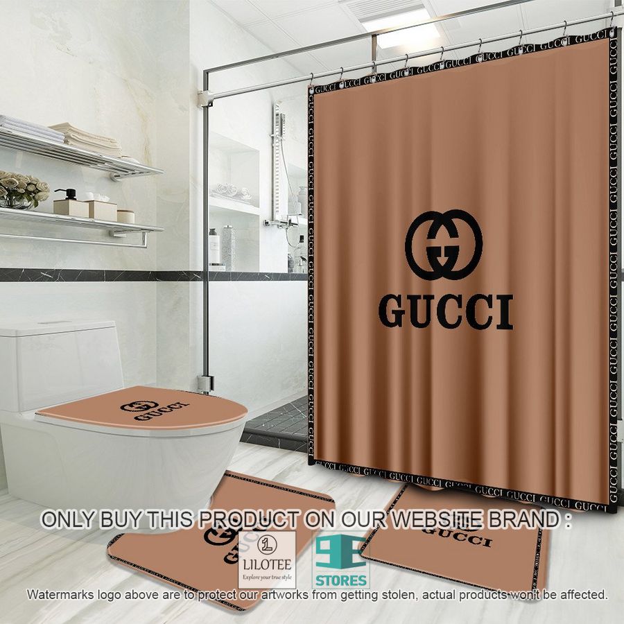 Gucci Luxury brand brown Shower Curtain Sets - LIMITED EDITION 9