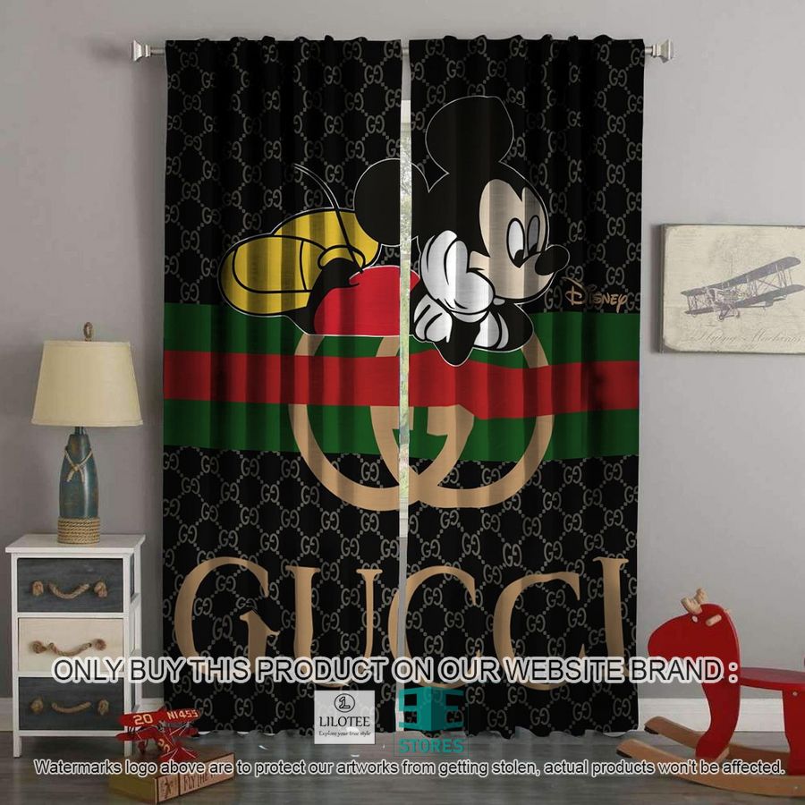 Gucci Mickey Mouse Disney Black Windown Curtain 9