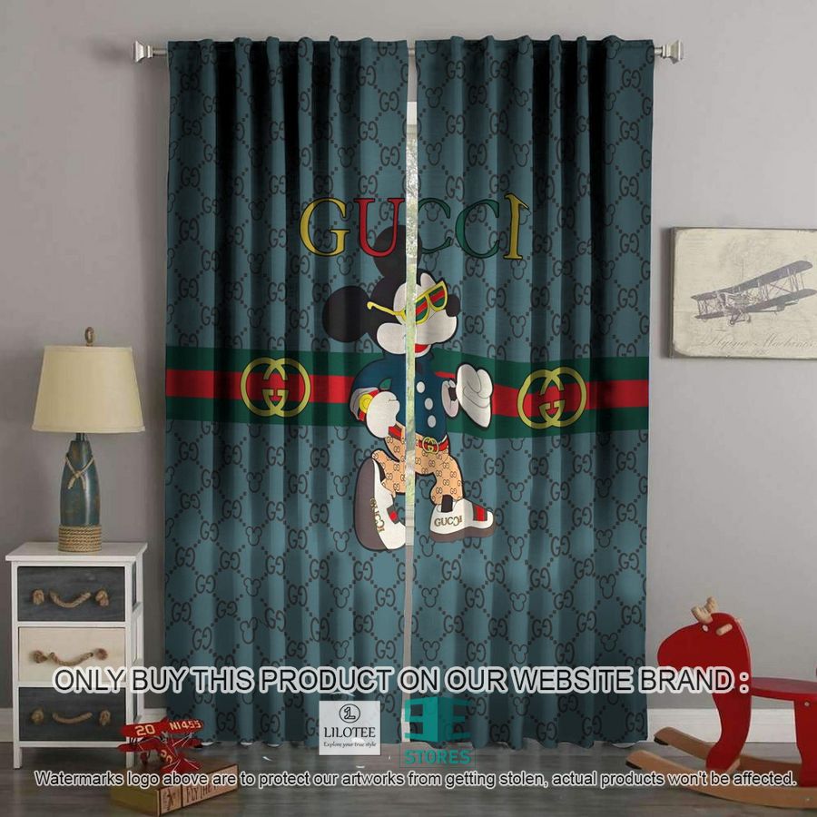 Gucci Mickey Mouse Moss Green Windown Curtain 9