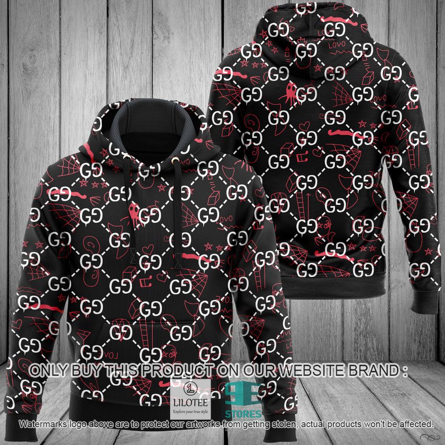 Gucci red black 3D Hoodie - LIMITED EDITION 8