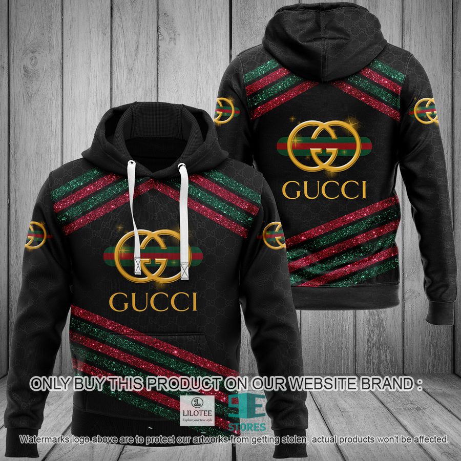 Gucci Red Green Twinkle Black 3D All Over Print Hoodie 9