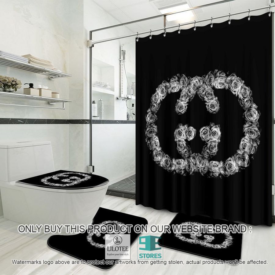 Gucci Rose black Shower Curtain Sets - LIMITED EDITION 8
