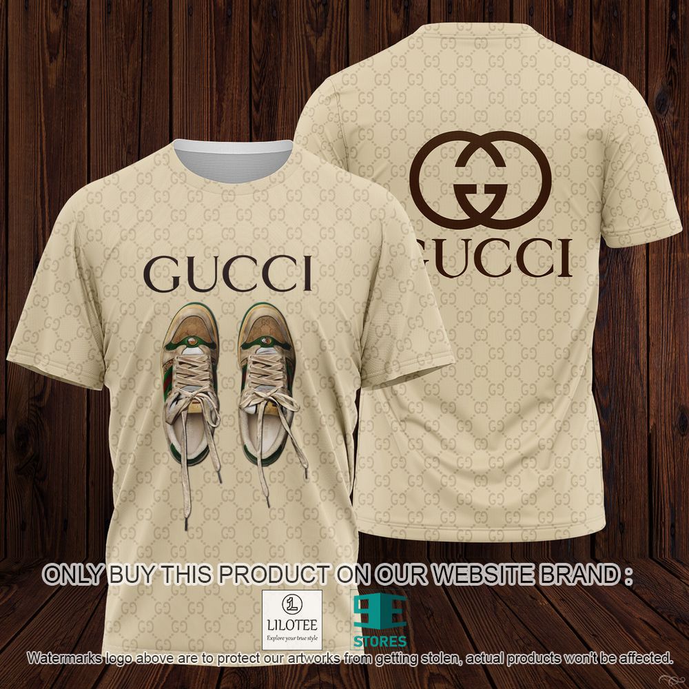 Gucci Shoes Cream 3D Shirt - LIMITED EDITION 10