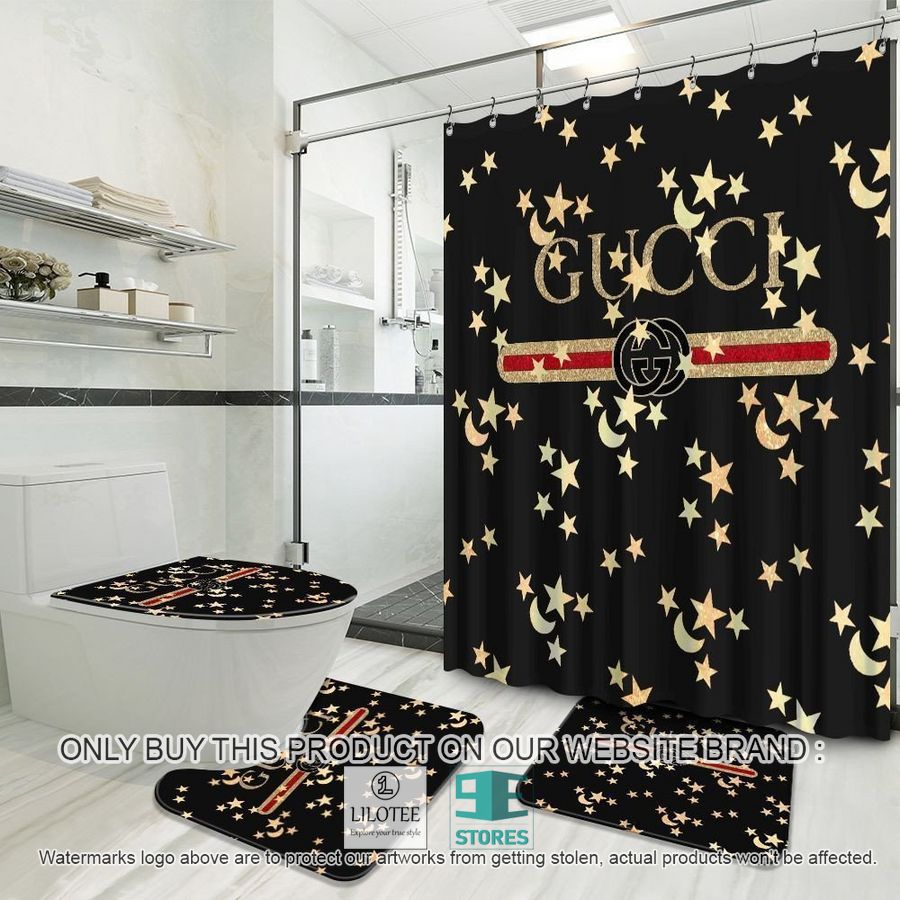 Gucci Star Moon black Shower Curtain Sets - LIMITED EDITION 8