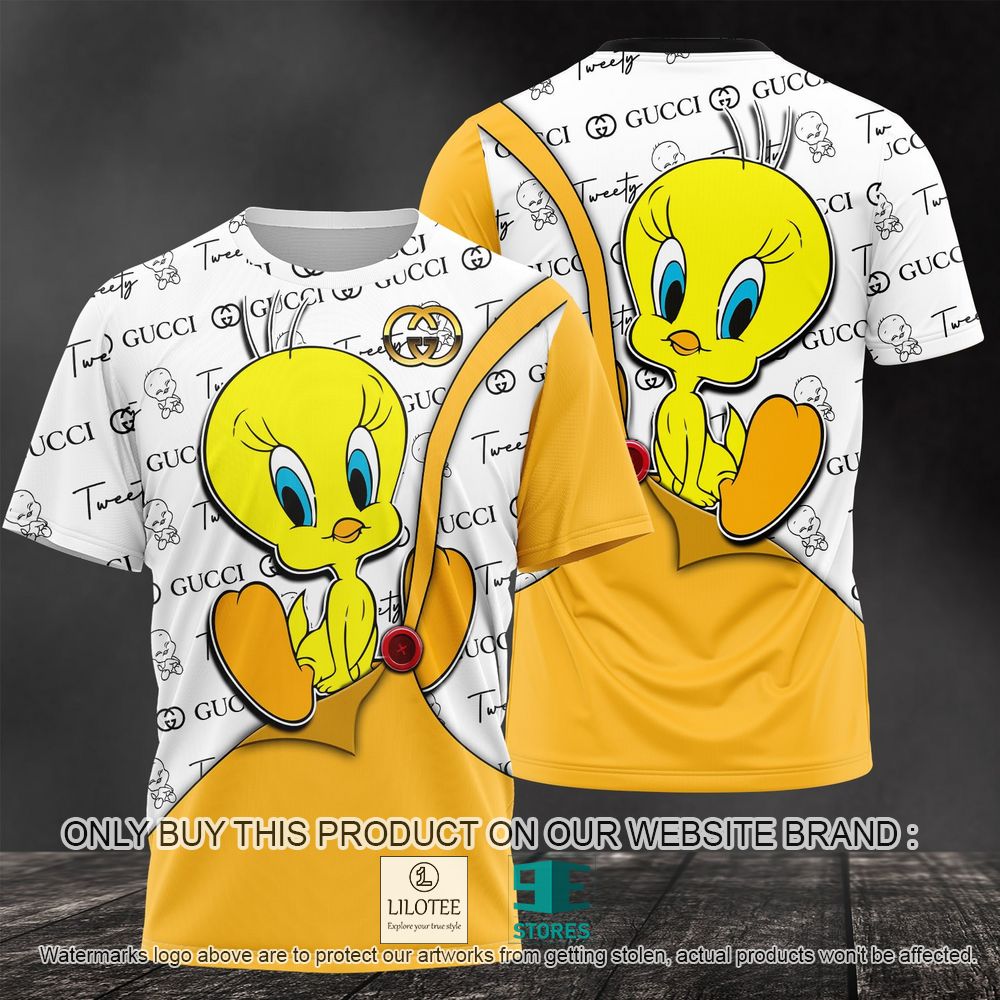 Gucci Tweety Yellow White 3D Shirt - LIMITED EDITION 10