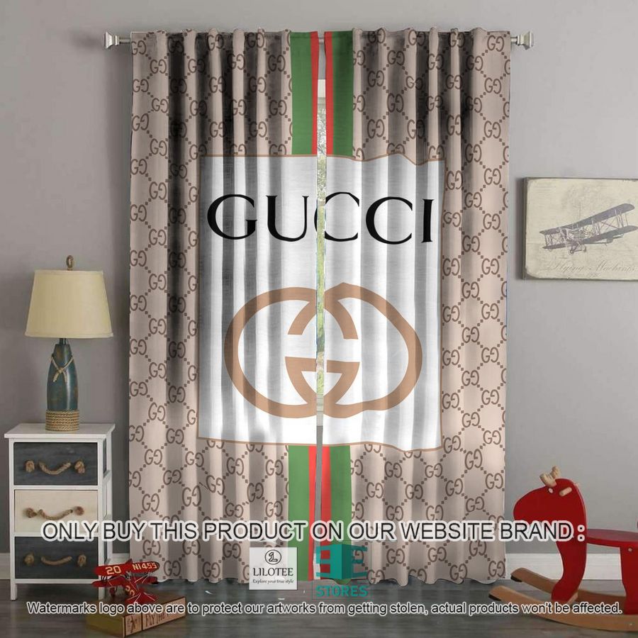 Gucci White light brown Windown Curtain 8