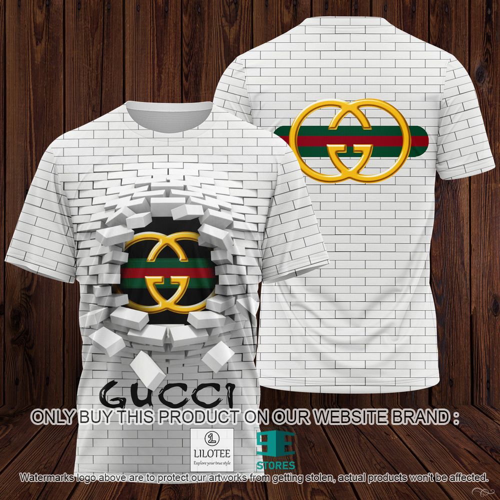 Gucci White Pattern 3D Shirt - LIMITED EDITION 11