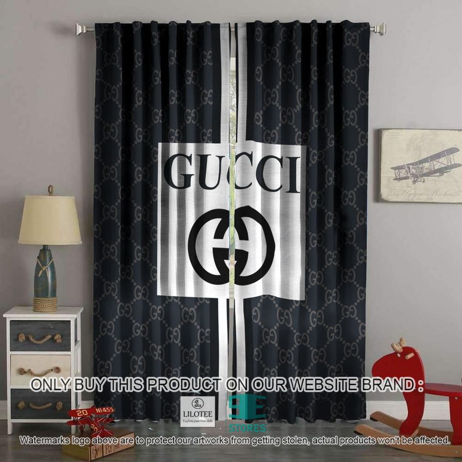 Gucci White square pattern dark Windown Curtain 9