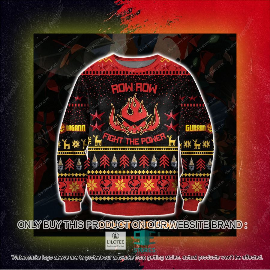 Gurren Lagann Ugly Christmas Sweater, Sweatshirt 3 Gurren Lagann Ugly Christmas Sweater, Sweatshirt - Image 3