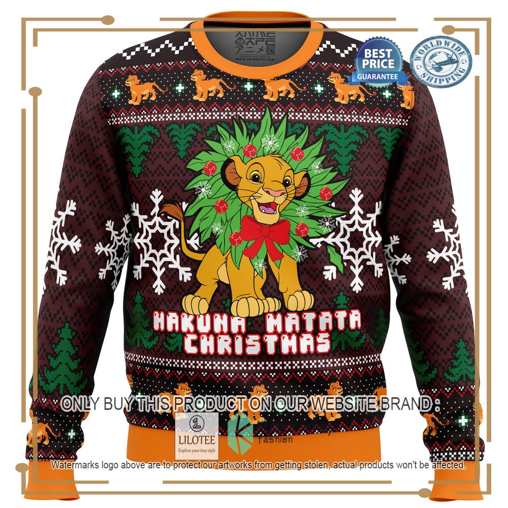 Alternative view of Hakuna Matata Lion King Ugly Christmas Sweater - LIMITED EDITION