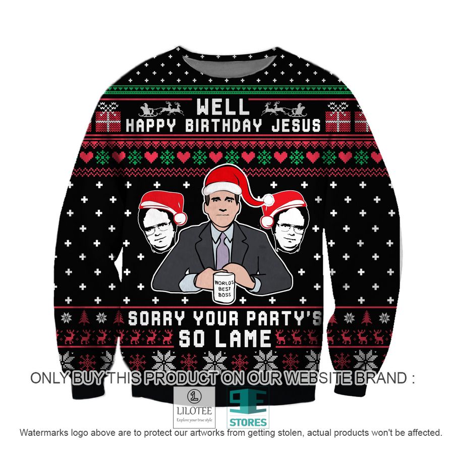 Happy Birhtday Jesus Sorry Your Party'S So Lame Knitted Wool Sweater - LIMITED EDITION 9