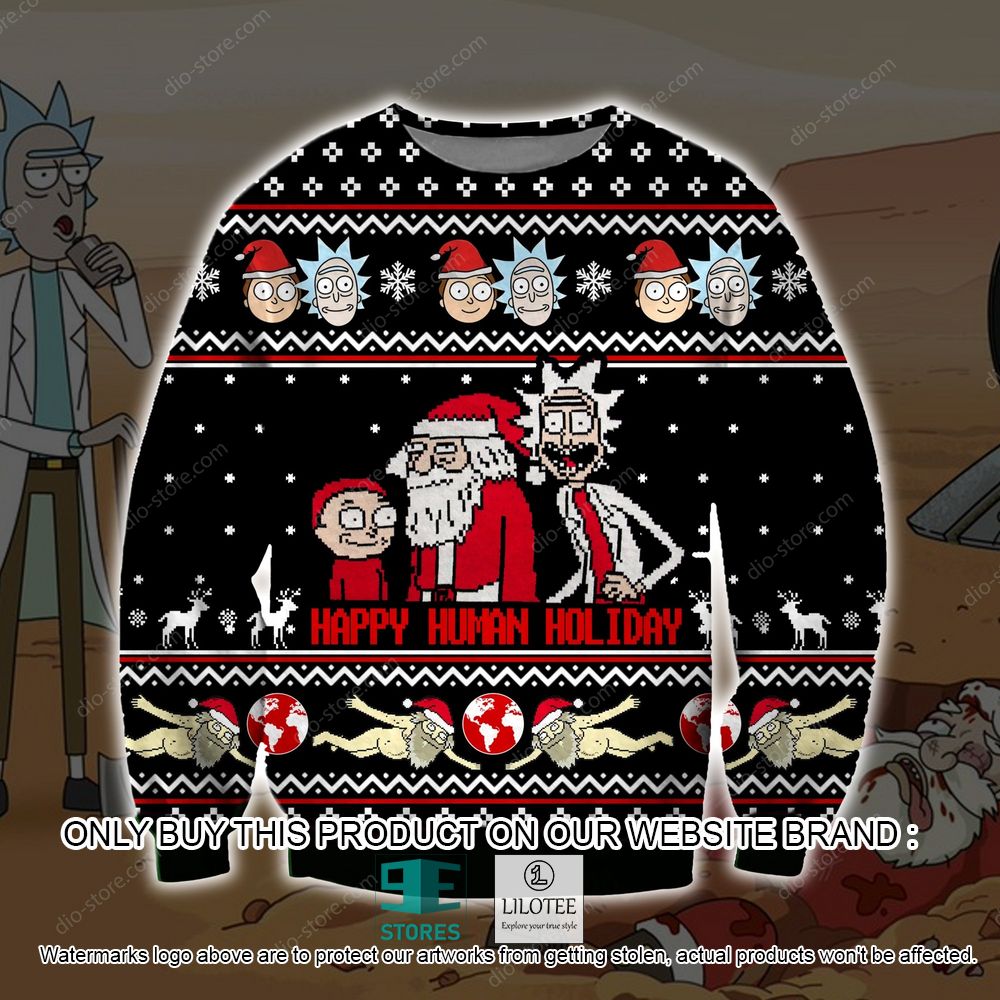 Happy Human Holiday Rick and Morty Ugly Christmas Sweater - LIMITED EDITION 10
