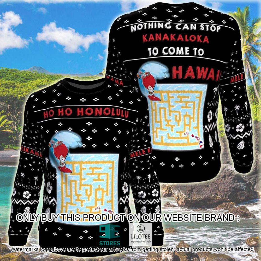 Hawaii Maze Game Ho Ho Honolulu Print Ugly Christmas Sweater - LIMITED EDITION 11