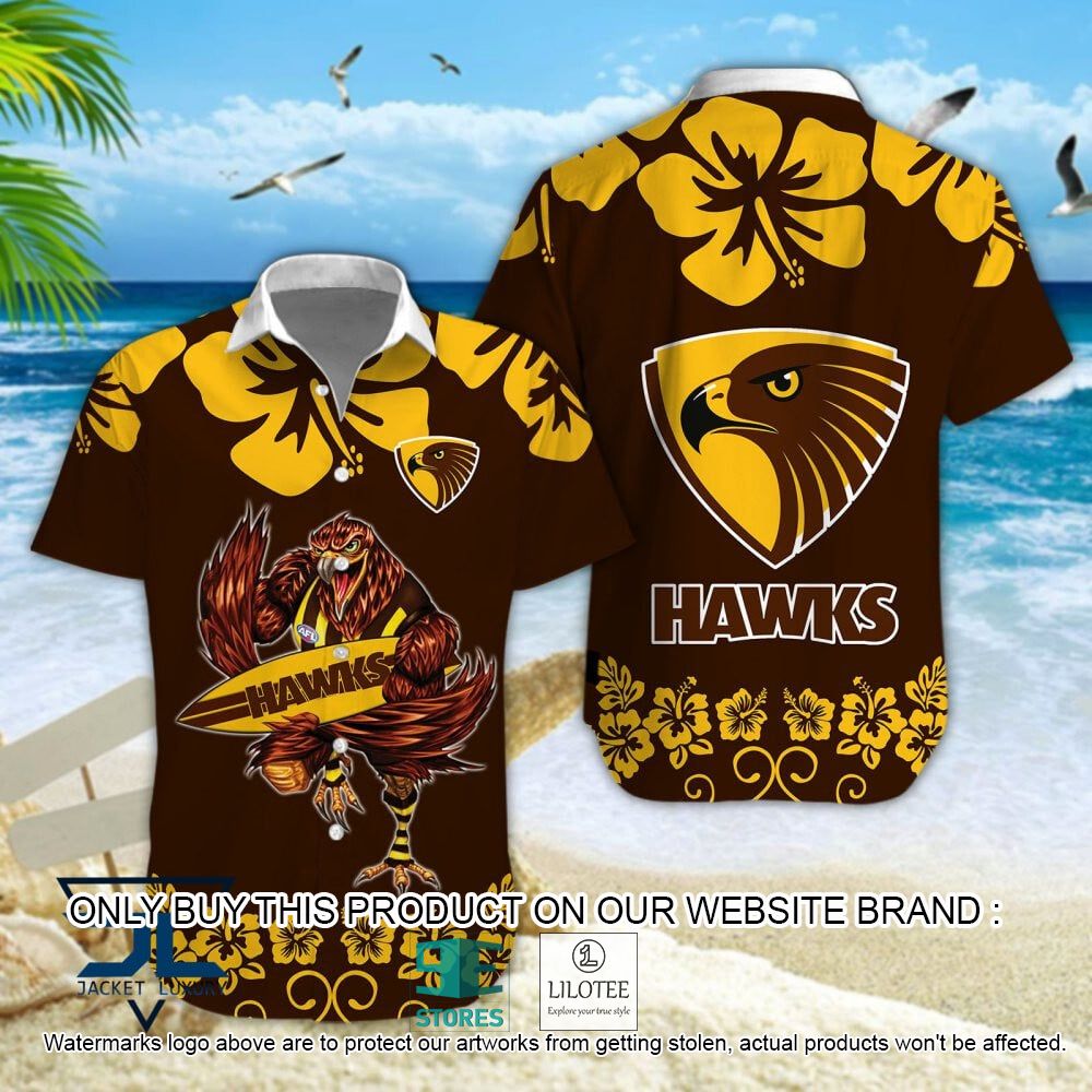 Hawthorn Football Club Mascot Hawaiian Shirt, Short - LIMITED EDITION 4