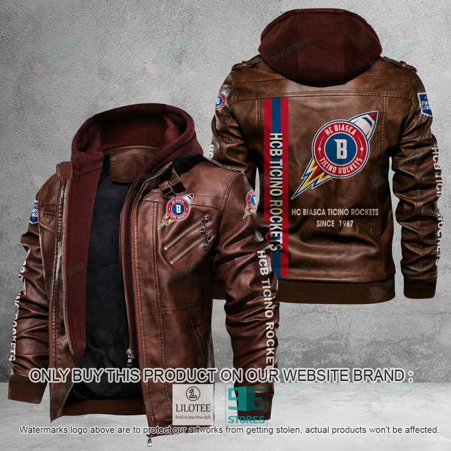 Alternative view of HCB Ticino Rockets Since 1987 Leather Jacket - LIMITED EDITION