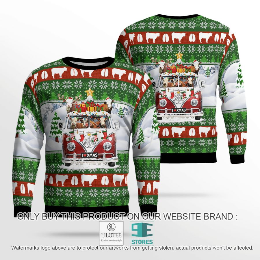 Hereford Cattle Car Christmas Sweater - LIMITED EDITION 19