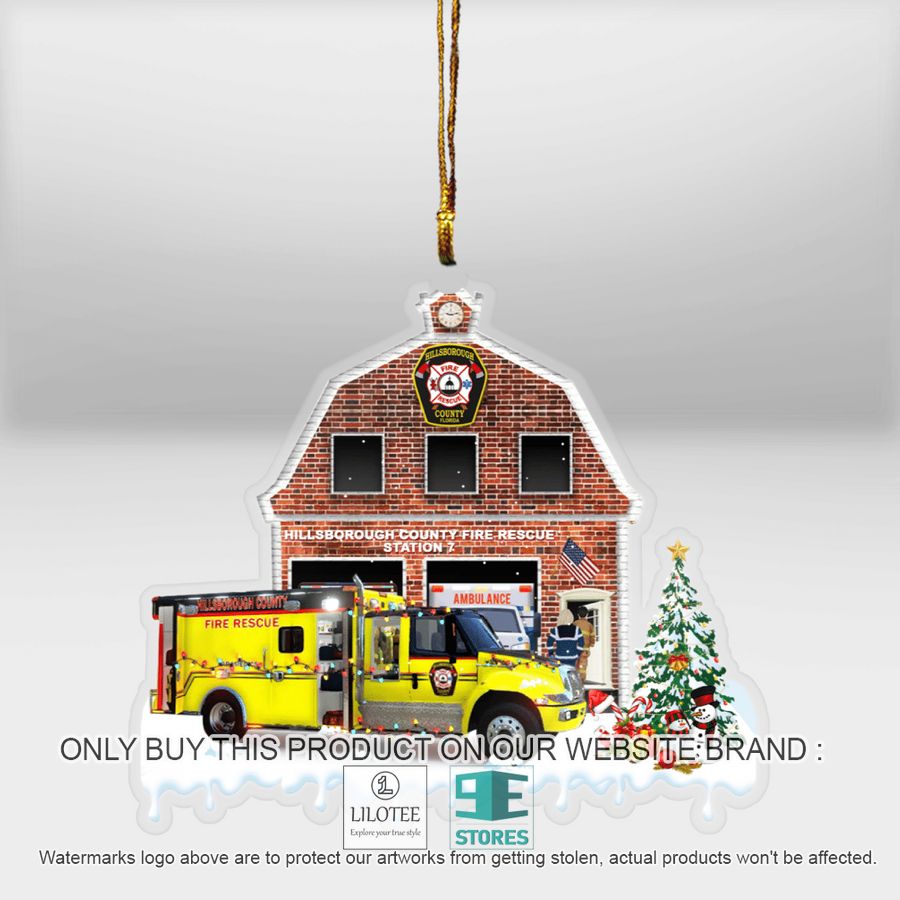 Hillsborough County Fire Rescue FL Fire Station Ornament - LIMITED EDITION 12