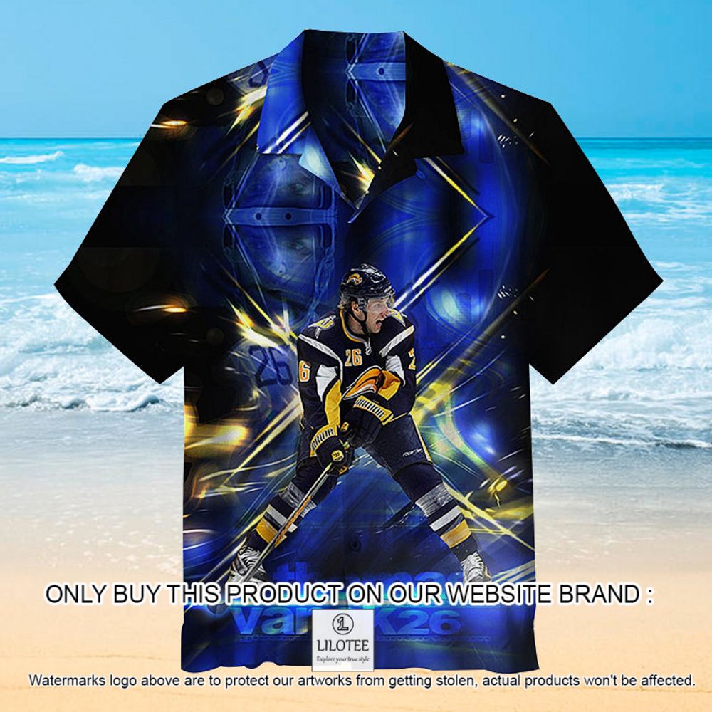 Hockey Player Thomas Vanek 26 Blue Short Sleeve Hawaiian Shirt - LIMITED EDITION 13
