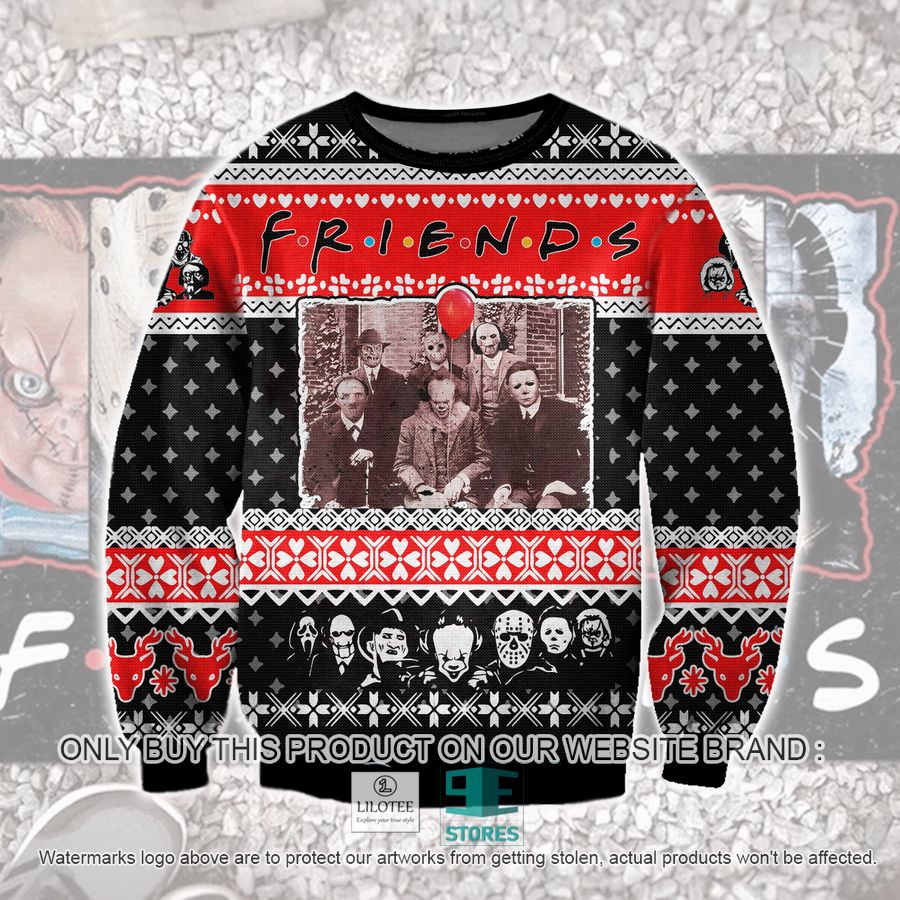 Horror Friends Ugly Christmas Sweater, Sweatshirt 17