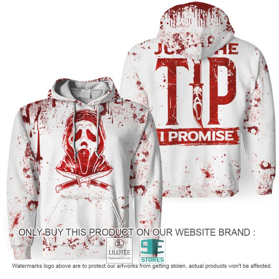 Horror Ghostface Just The Tip I Promise White Hoodie - LIMITED EDITION 7