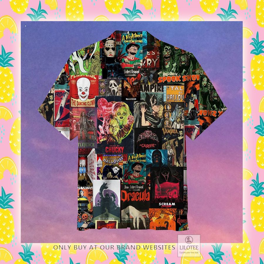 Horror Movie Poster Collage Hawaiian Shirt - LIMITED EDITION 4 Horror Movie Poster Collage Hawaiian Shirt - LIMITED EDITION - Image 4