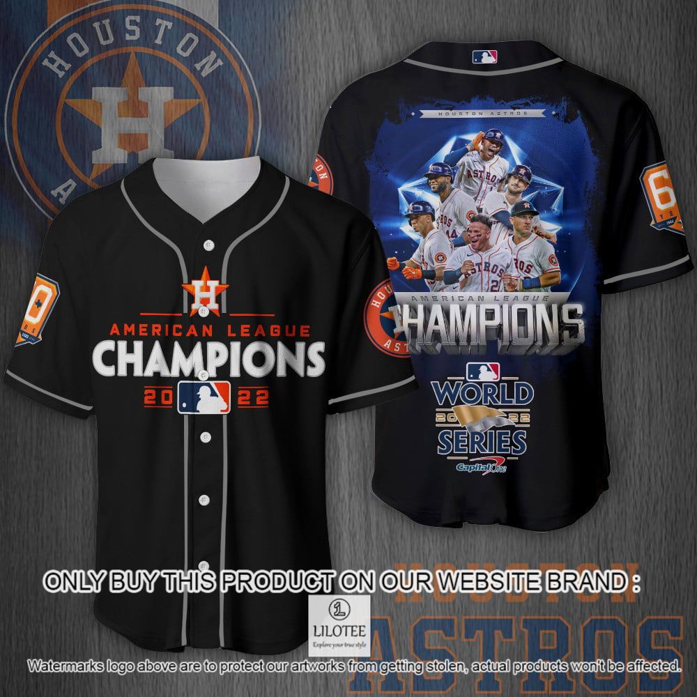 Houston Astros American League Champions 2022 Black Blue Baseball Jersey - LIMITED EDITION 8