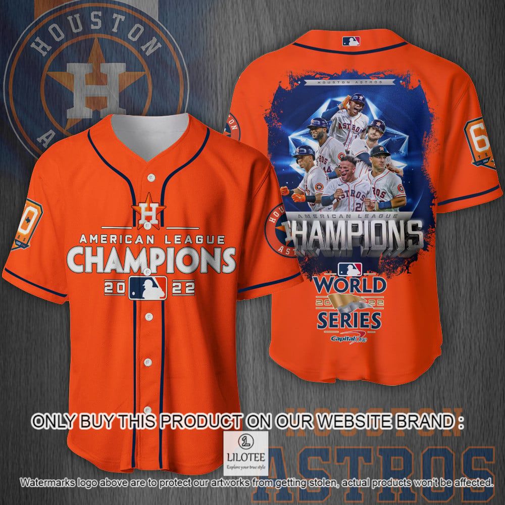 Houston Astros American League Champions 2022 Orange Blue Baseball Jersey - LIMITED EDITION 9