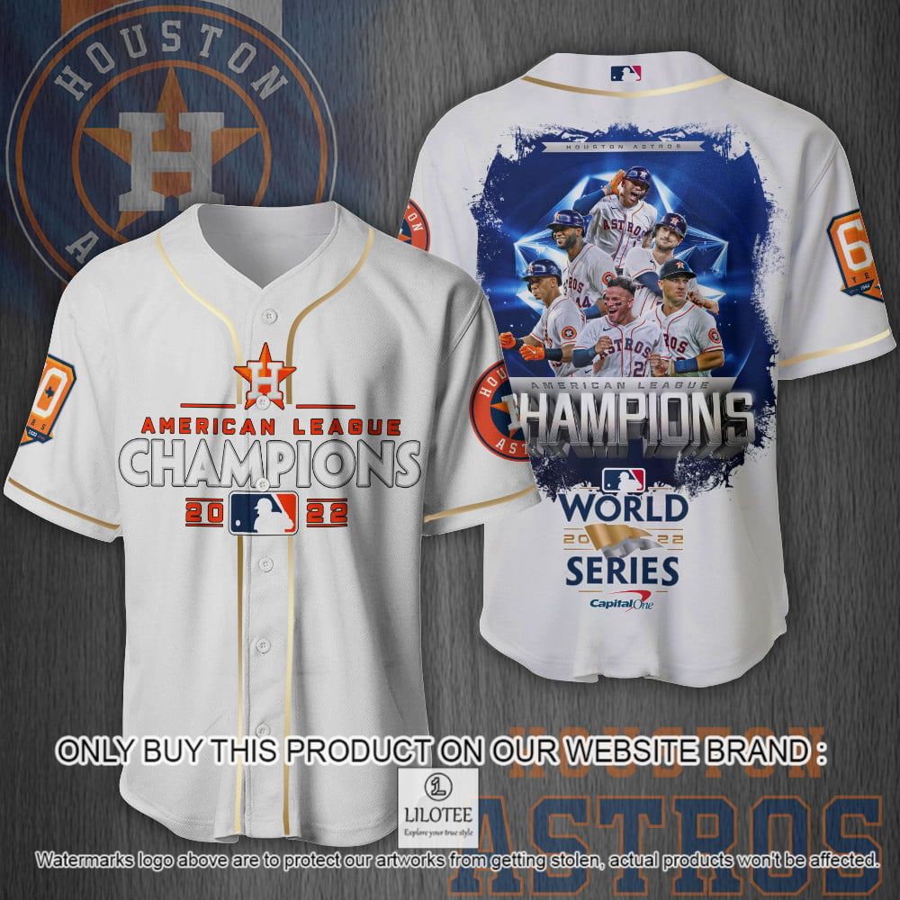 Houston Astros American League Champions 2022 White Blue Baseball Jersey - LIMITED EDITION 9