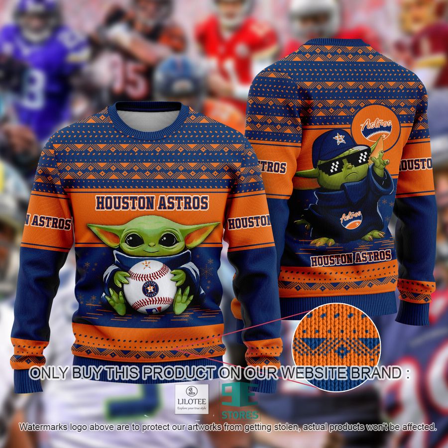 Houston Astros Baby Yoda Ugly Christmas Sweater 9