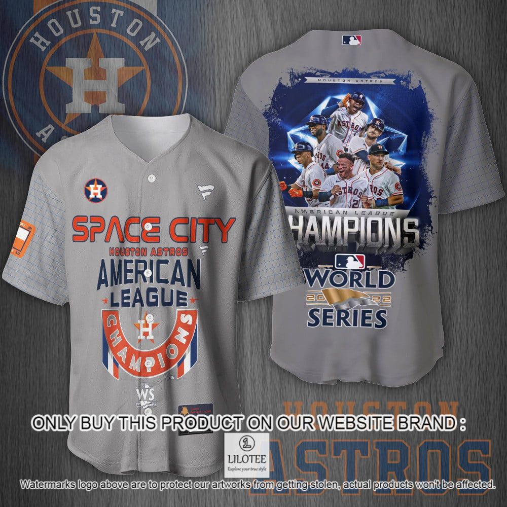 Houston Astros Space City Champions Grey Blue Baseball Jersey - LIMITED EDITION 8
