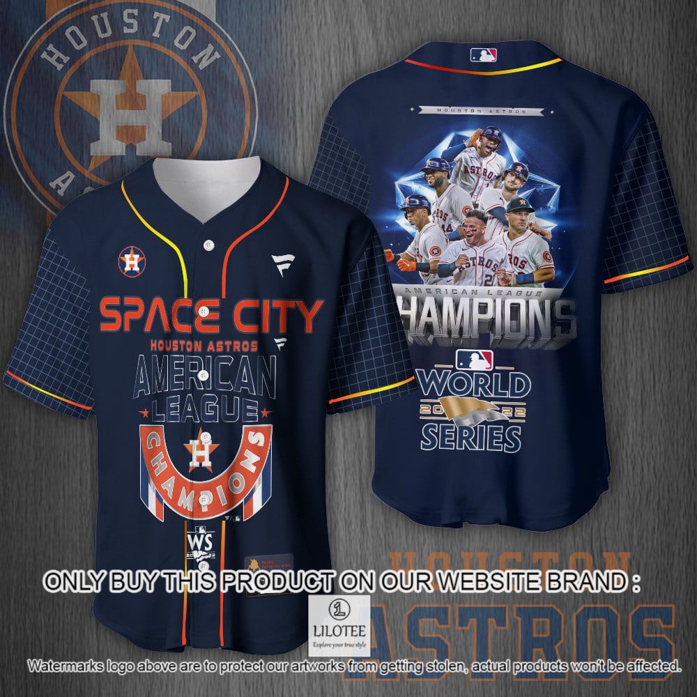 Houston Astros Space City Champions Navy Baseball Jersey - LIMITED EDITION 8