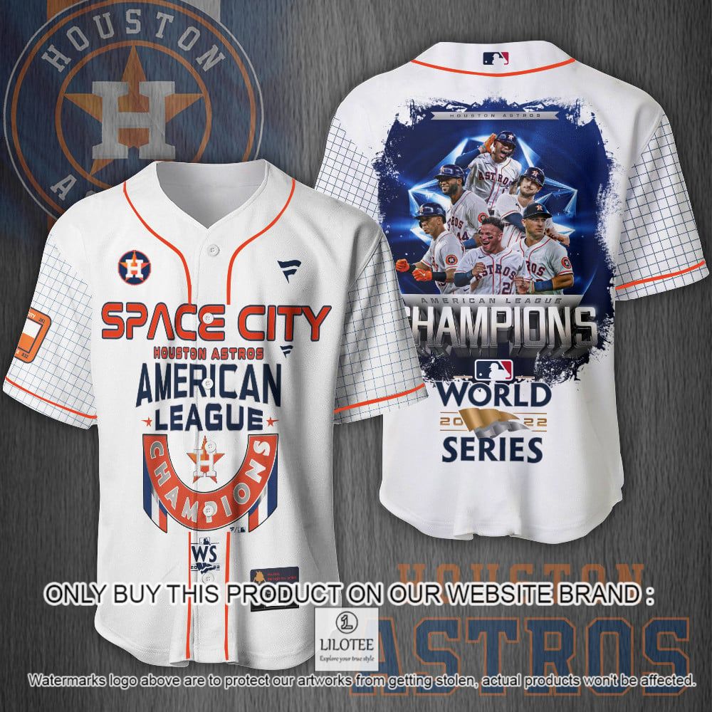 Houston Astros Space City Champions White Blue Baseball Jersey - LIMITED EDITION 9