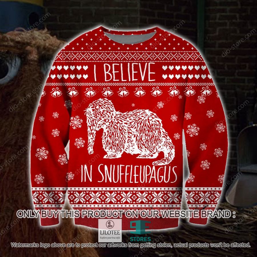 I Believe Mr. Snuffleupagus red Ugly Christmas Sweater - LIMITED EDITION 8