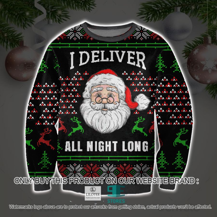 I Deliver All Night Long Ugly Christmas Sweater, Sweatshirt 25