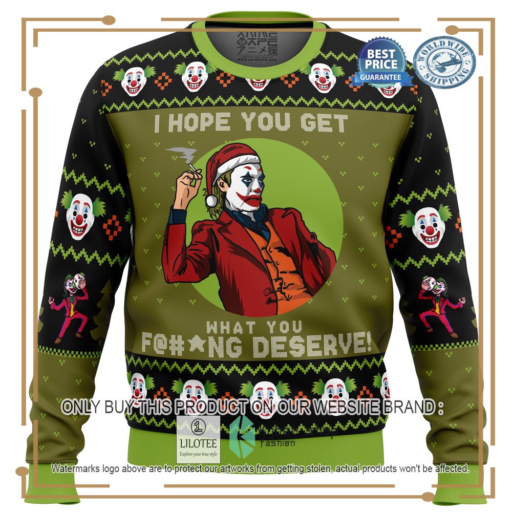 I Hope You Get What You Deserve Joker DC Comics Ugly Christmas Sweater - LIMITED EDITION 7