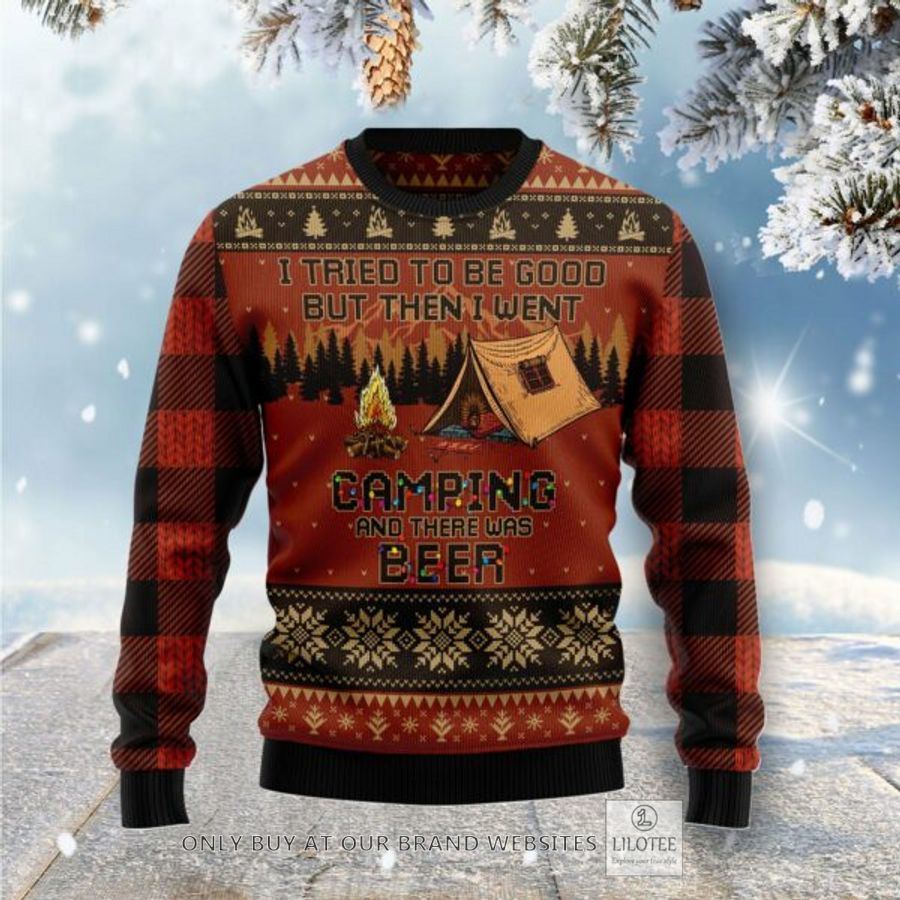 I Tried To Be Good But Then I Went Camping Ugly Christmas Sweatshirt 18