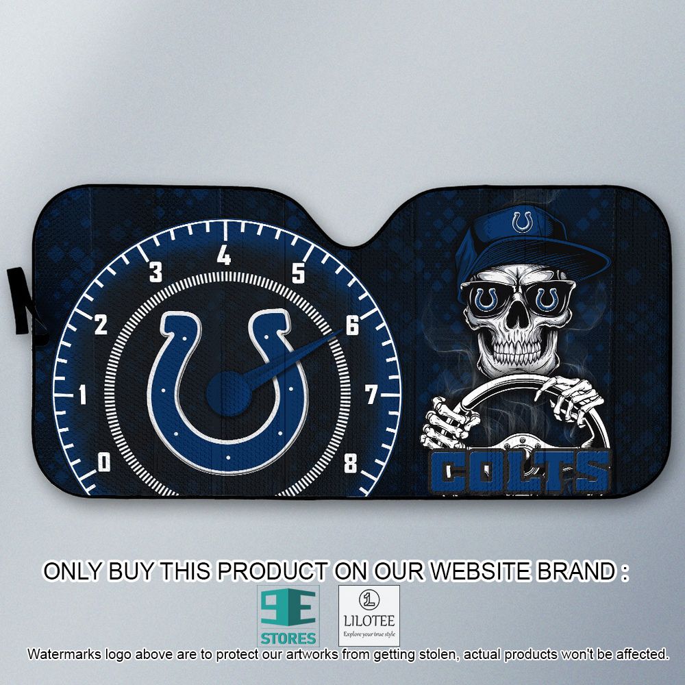 Alternative view of Indianapolis Colt Skull Cap Car Sunshade - LIMITED EDITION