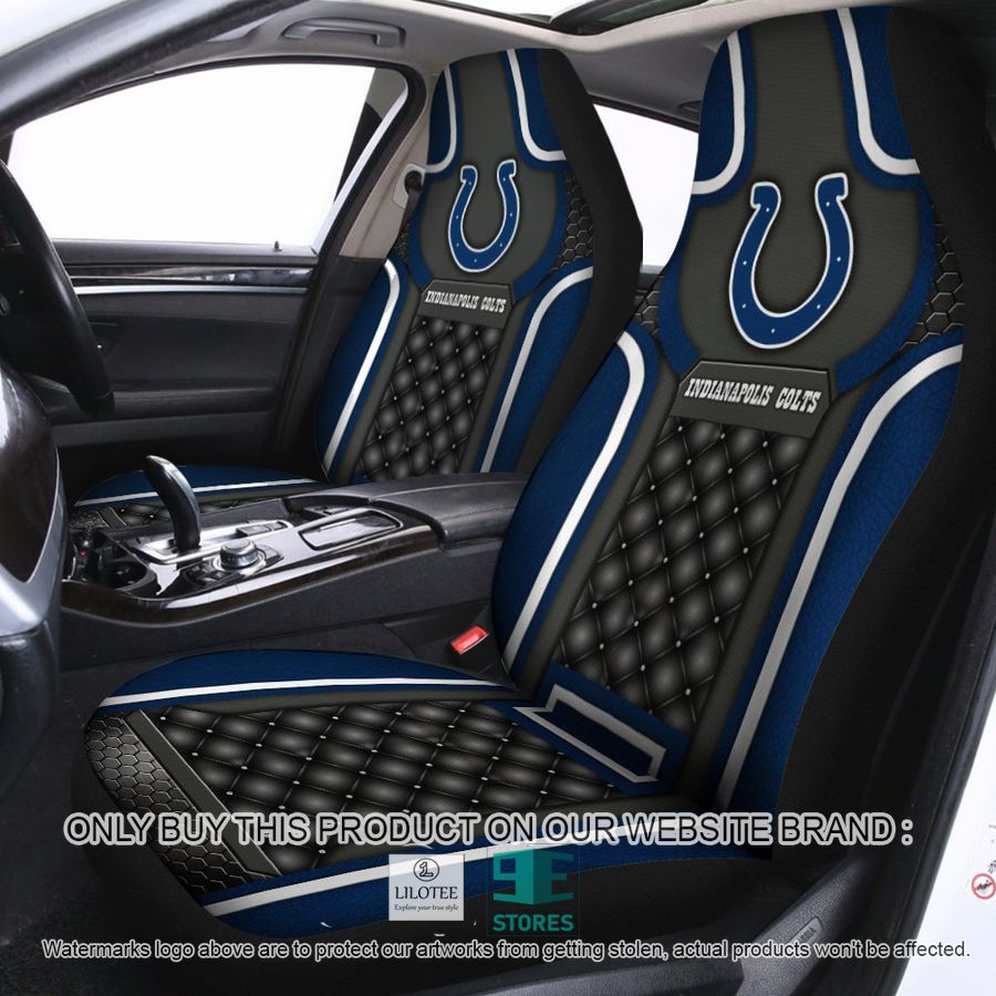 Indianapolis Colts Navy Black Car Seat Covers 8