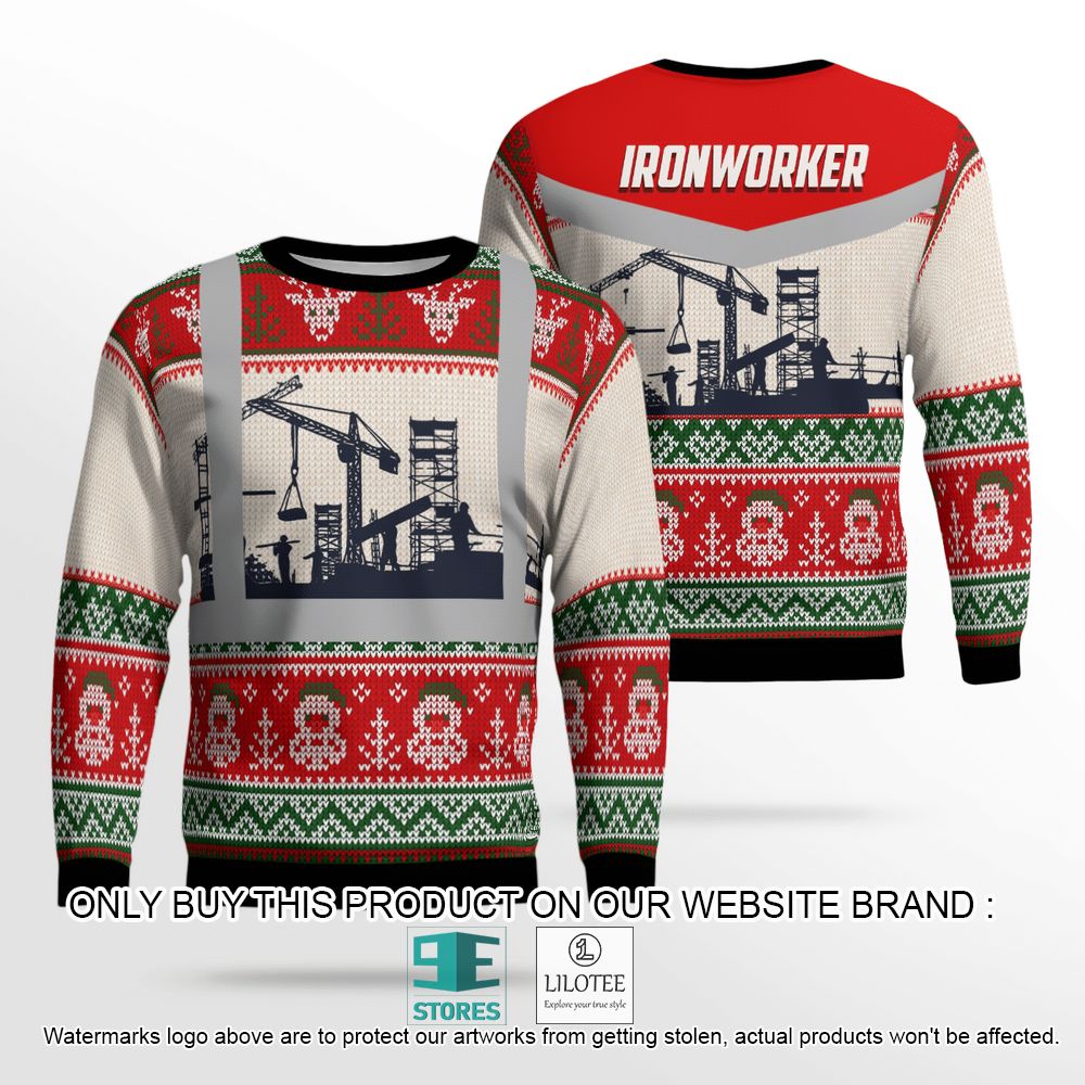 Ironworkers Red Christmas Wool Sweater - LIMITED EDITION 12