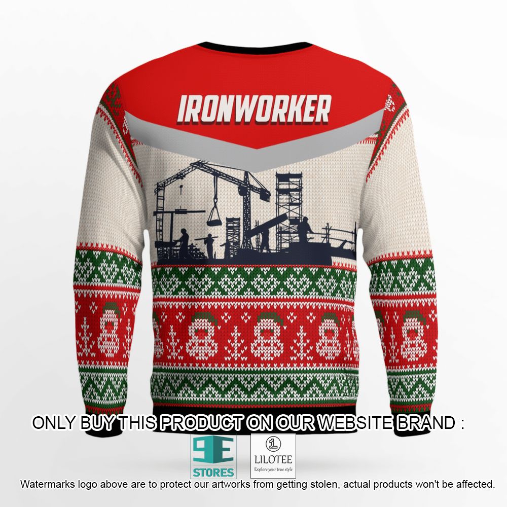 Alternative view of Ironworkers Red Christmas Wool Sweater - LIMITED EDITION